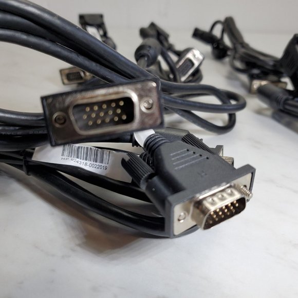 Lot of 6 Genuine HP 924318 Male To Male C2G VGA D-SUB Monitor Cable 15 P 5' New - Picture 5 of 5